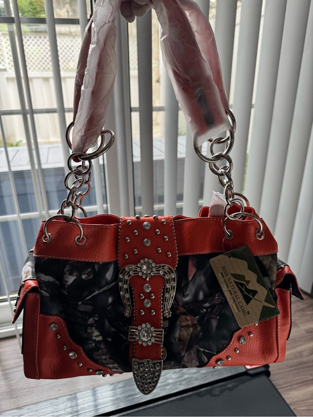 Y2k Camo Rhinestone Western Buckle Bag